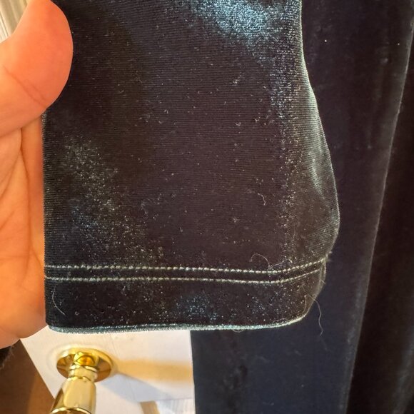 Anne Klein Green Velvet Faux Wrap Holiday Dress Size 10 - Picture 7 of 7